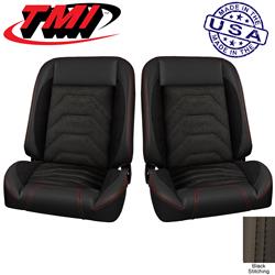 TMI Pro-Classic Sport S Series Black Vinyl Bucket Seat 47-9706-6525-99-BKS