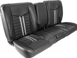 TMI Pro-Series Sport-SS Deluxe Split Back Charcoal Black Vinyl Bench Seat 47-9867-6525-BS-S1