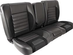 TMI Pro-Series Sport Deluxe Split Back Charcoal Black Vinyl Bench Seat 47-9850-6525-WS
