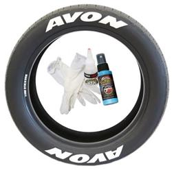 Tire Stickers Pre-Curved Permanent Raised Letter Kits AVON-1-4-W