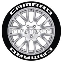 Tire Stickers Pre-Curved Permanent Raised Letter Kits CAMARO-1-8-W