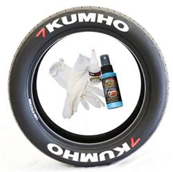 Tire Stickers Pre-Curved Permanent Raised Letter Kits KUMHO-1-4-W