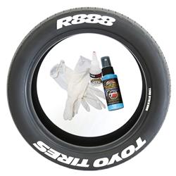 Tire Stickers Pre-Curved Permanent Raised Letter Kits TOYOR888-1.25-4-W