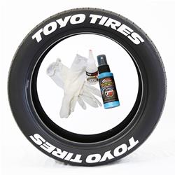 Tire Stickers Pre-Curved Permanent Raised Letter Kits TOYOTIRES-1.25-4-W