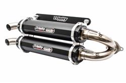 Trinity Racing Stage 5 Dual Slip-On Aluminum  Inch Muffler TR-4152S-BK