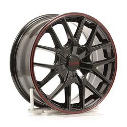 Touren TR60 Series Gloss Black Wheels with Red Accents 17x7.5