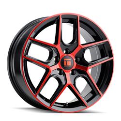 Touren TR79 Gloss Black Wheels with Machined Red Tint Face 17x8