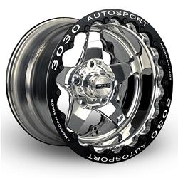 3030 Autosport Drag Ops Launch Polished Double Beadlock Wheels for Goodyear/Hoosier Tires 15x9