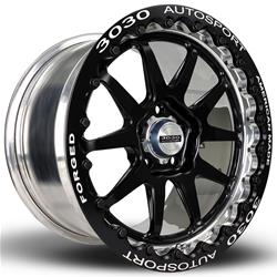 3030 Autosport Drag Ops Modern Muscle Series MACH-10 Jet Black/Polished Beadlock Drag Wheels