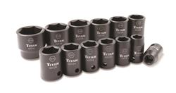 Titan 13-Piece SAE 1/2 in. Drive Impact Socket Sets 42000