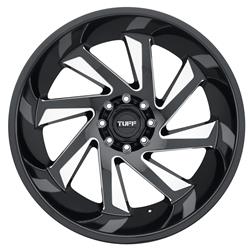 Tuff Wheels T1B True Directional Gloss Black Wheels with Milled Spokes 26x14