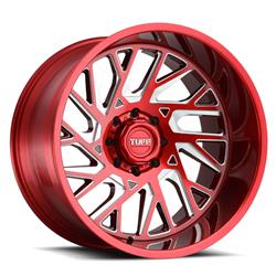 Tuff Wheels T4B True Directional Candy Red Wheels with Milled Spokes 22x12