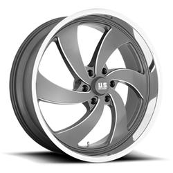 U.S. Mags Desperado U133 Anthracite Milled Wheels with Diamond Cut Lip 22x10.5