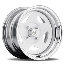 U.S. Wheel 021 Series Drift Star FWD White with Chrome Hoop Wheels 14x6