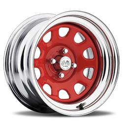 U.S. Wheel 022 Series Drift Daytona FWD Red Wheels with Chrome Hoops 15x7