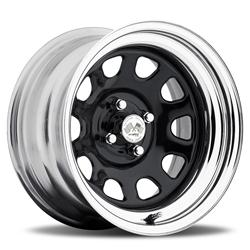 U.S. Wheel 022 Series Drift Daytona FWD Black Wheels with Chrome Hoops 15x8