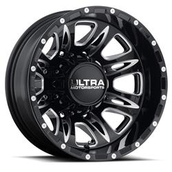 Ultra Wheel 049 Predator Dually Gloss Black Wheels with Milled Accents 17x6.5