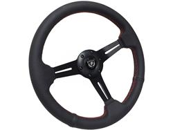 VSW S6 Series Sport Perforated Leather Steering Wheels ST3586BLK-RED