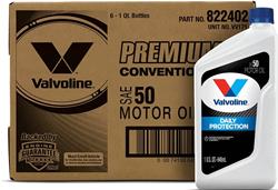 50 Valvoline Daily Protection Motor Oil 822402-6
