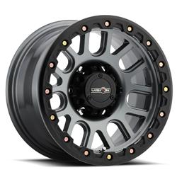 Vision Off-Road 111 Nemesis Series Gunmetal Wheels with Matte Black Ring 20x9