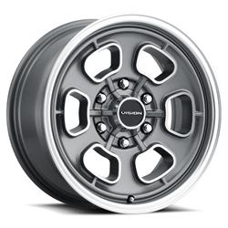 Vision American Muscle 148 Shift Satin Gray Machined Wheels 17x8