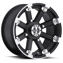 Vision Off-Road 393 Lockout Matte Black Wheels with Machined Lip 15x7