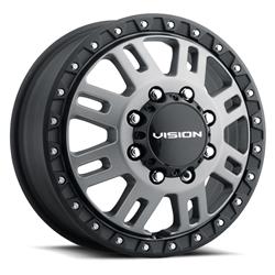 Vision HD 408 Manx 2 Dually Series Satin Gray Wheels 17x6.5