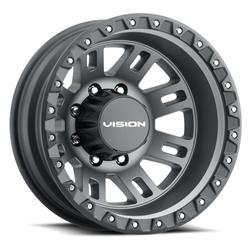 Vision HD 408 Manx 2 Dually Series Satin Gray Wheels 17x6.5