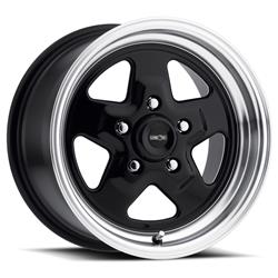 Vision American Muscle 521 Nitro Series Black Wheels with Polished Lip 15x10