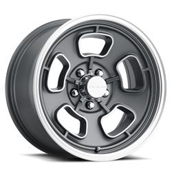 Vision American Muscle 148 Shift Satin Gray Machined Wheels 15x8