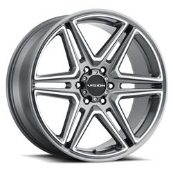 Vision Street Designs 476 Wedge Series Gunmetal Machined Face Wheels 22x9.5