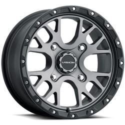 Vision UTV 545 Rocker Series Satin Gray Wheels 14x7