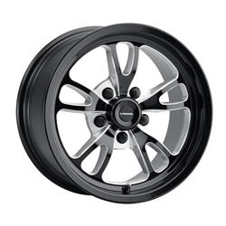 Vision American Muscle 149 Patriot Gloss Black Milled Wheels with Polished Lip 15x7