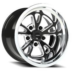 Vision American Muscle 149 Patriot Gloss Black Milled Wheels with Polished Lip 17x10