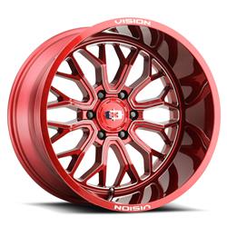 Vision Off-Road 402 Riot Series Red Tint Milled Spoke Wheels 20x9
