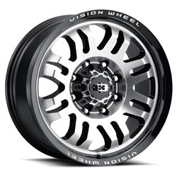 Vision Off-Road 409 Inferno Gloss Black Wheels with Machined Face 17x9