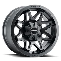 Vision UTV 416 Se7en Matte Black Wheels 14x7