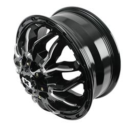 Vision HD 410 Korupt Dually Series Gloss Black Wheels with Milled Accents 17x6.5