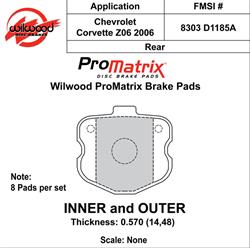 Wilwood ProMatrix Brake Pads for 2006-2013 CORVETTE - 150-D1185K