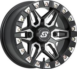 Sedona Tire and Wheel Split Six Machined Satin Black Beadlock Wheels 14x7