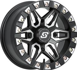 Sedona Tire and Wheel Split Six Machined Satin Black Beadlock Wheels 15x6