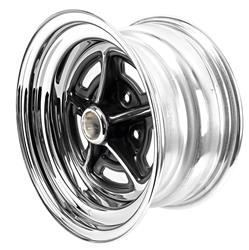 Wheel Vintiques 57 Series Buick-Style Chrome with Black Powdercoated Slot Wheels 15x8