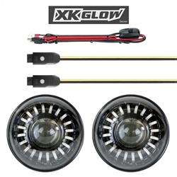 XK Glow XKchrome LED Switchback Headlight Kits for 2020-2022 GLADIATOR, 2018-2023 WRANGLER - XK-7IN-JP-KIT-JL