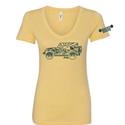 Jeep Atomic Side Ladies V-Neck T-Shirts