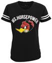 Ms. Horsepower Ladies Striped Sleeve T-Shirt