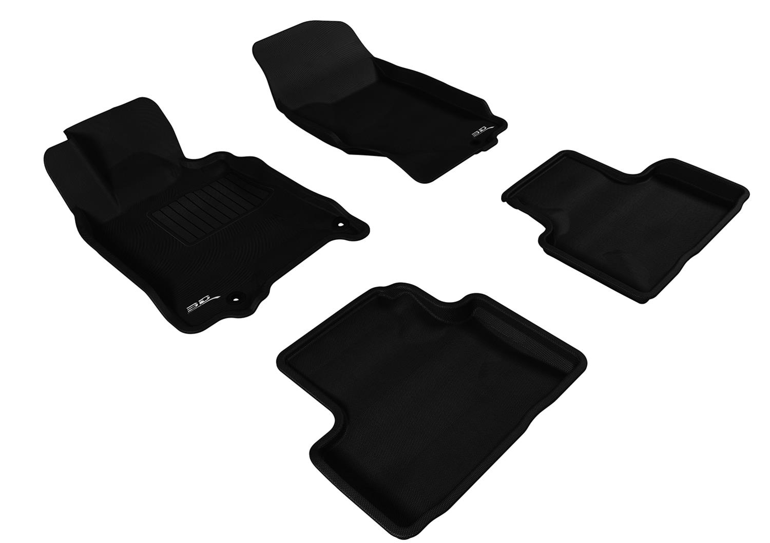 3D Maxpider Complete Set Custom Fit All-Weather Floor Mat For Select Infiniti G35/G37 Models - Kagu Rubber (Black) (842132019495)
