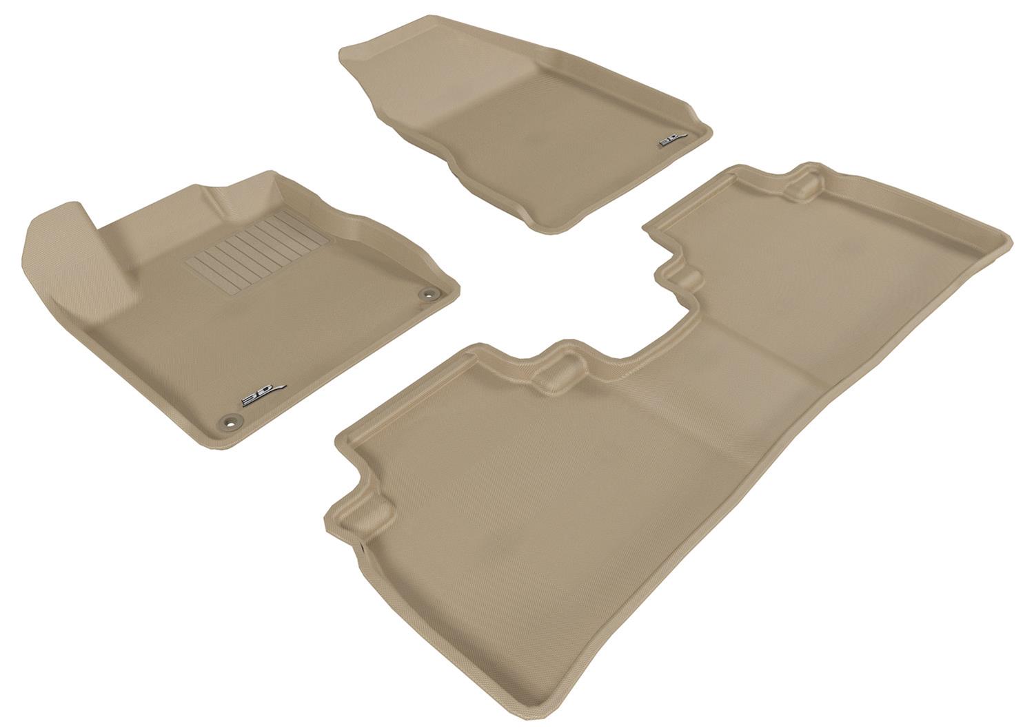 3D Maxpider Complete Set Custom Fit All-Weather Floor Mat For Select Nissan Murano Models - Kagu Rubber (Tan) (842132021191)