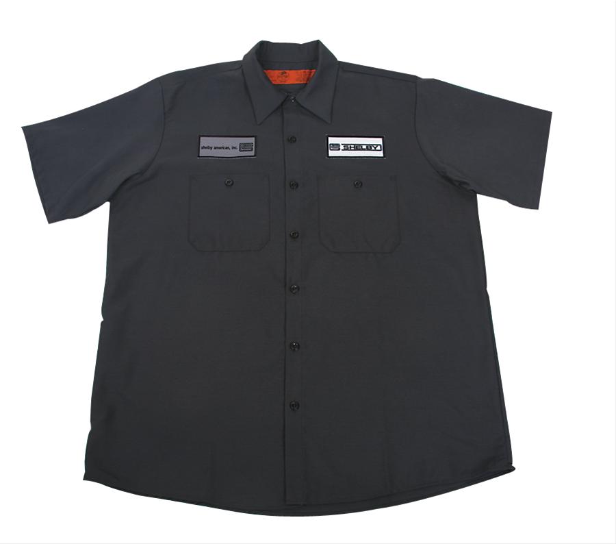 Mechanics Shirt Button Down Cotton/Polyester Charcoal Embroidered ...