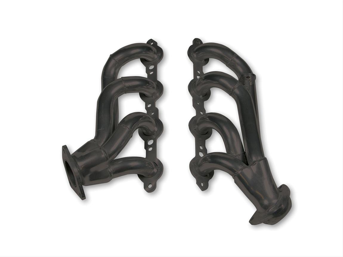 Flowtech Shorty Headers 91835FLT Headers, Shorty, Steel, Painted, Cadillac, Chevy, GMC, SUV, Pickup, 6.0L, V8, Pair