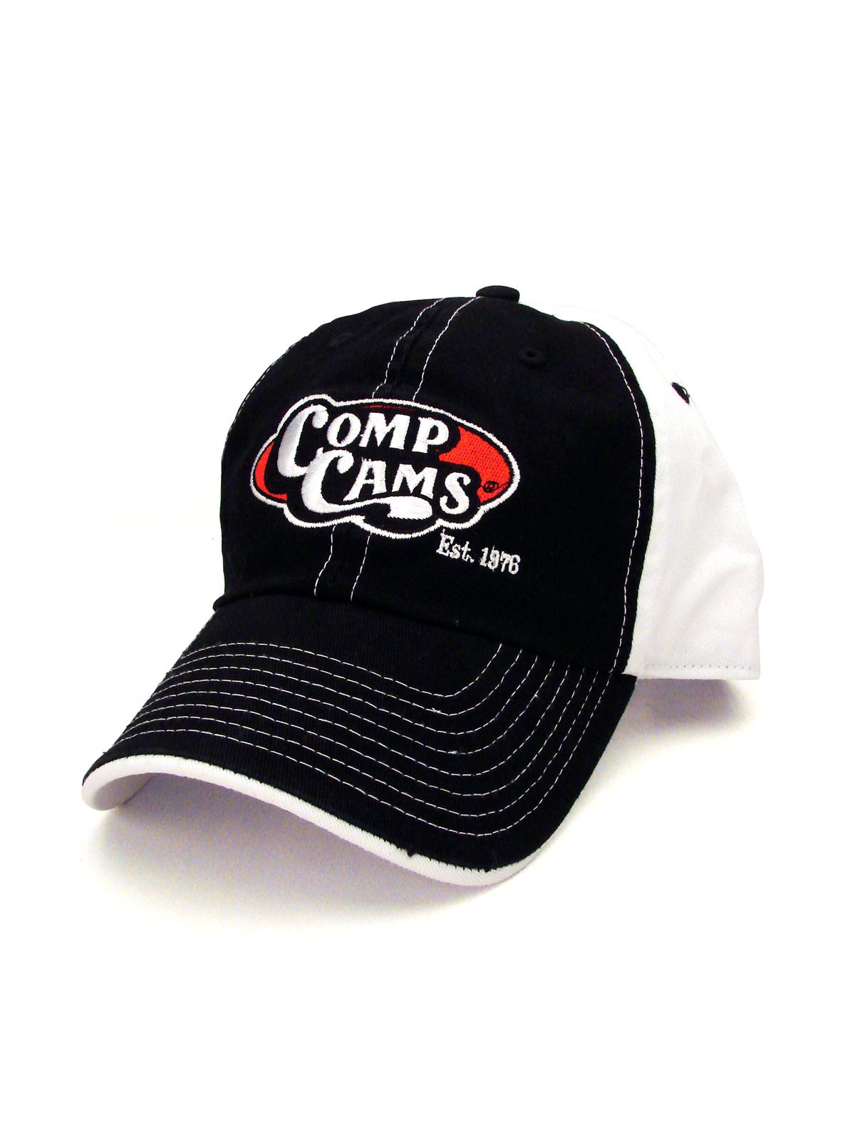 COMP Cams Embroidered Patch Hats C1021 Hat, Ball Cap, Patch, Comp Logo, Cotton Twill, Black/White, Velcro®, One Size Fits All, Each